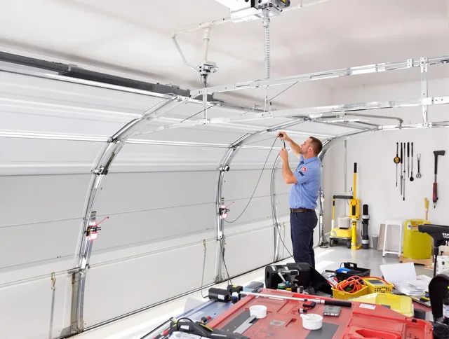 Garage door cable repair service by Darien Garage Door Repair in Darien