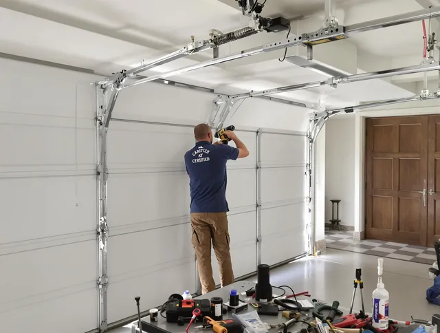 Darien Garage Door Repair certified technician performing precision garage door repair in Darien