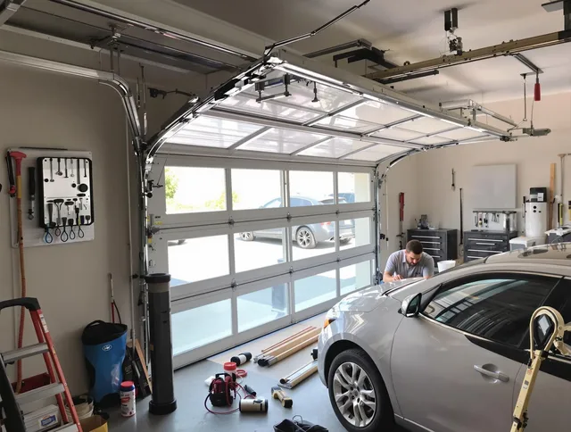 Garage door noise reduction service by Darien Garage Door Repair in Darien