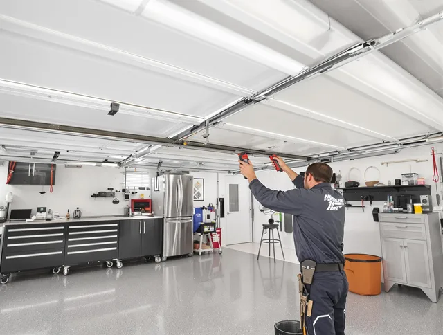 Overhead garage door repair service by Darien Garage Door Repair in Darien